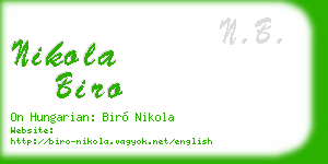 nikola biro business card